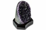 Deep Purple Amethyst Geode With Wood Base - Uruguay #342790-2